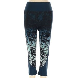 Sweaty Betty Crop Blue Teal Woodland Yoga Workout Leggings Size XS Cropped